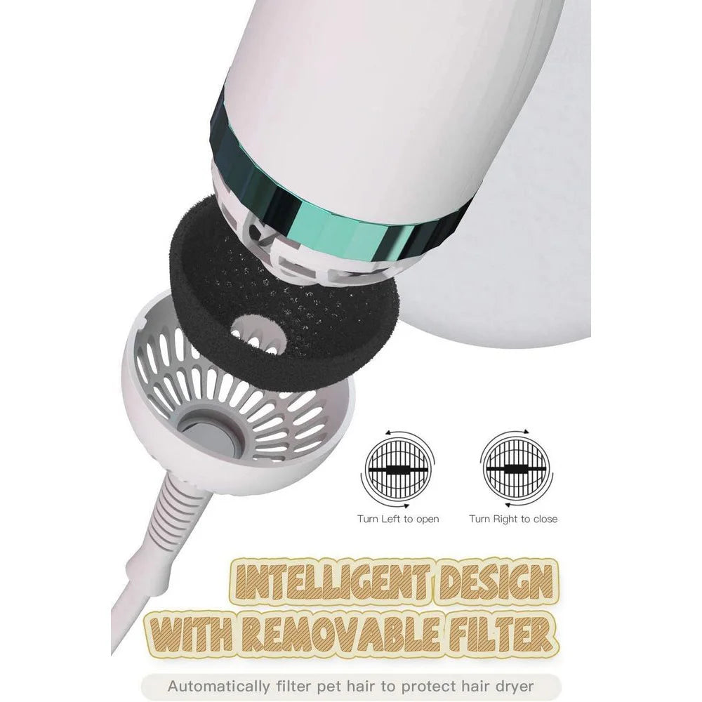 Pet Hair Dryer Dog Grooming Hair Dryer With Shaving Brush Adjustable Temperature Pet Hair Dryer Supplies