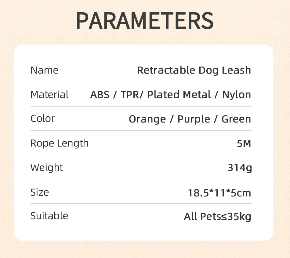 ROJECO 3M Retractable Dog Leash Roulette with LED Light Luminous Pets Leash for Puppy Dogs Outdoor Walking Running Traction Rope