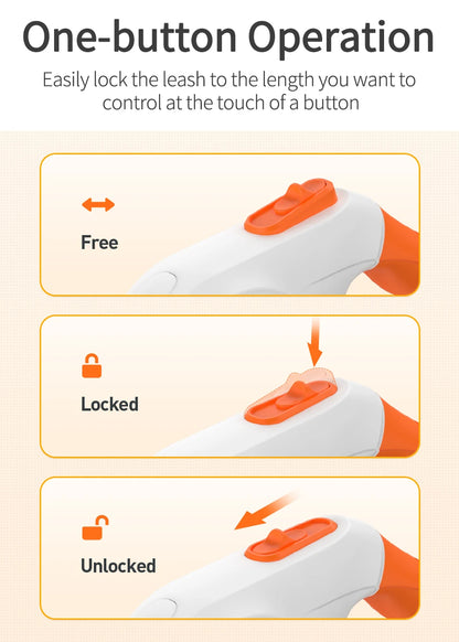 ROJECO 3M Retractable Dog Leash Roulette with LED Light Luminous Pets Leash for Puppy Dogs Outdoor Walking Running Traction Rope