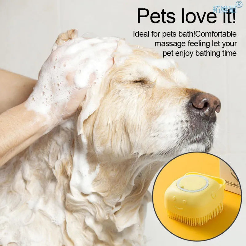 Bathroom Puppy Big Dog Cat Bath Massage Gloves Brush Soft Safety Silicone Pet Accessories for Dogs Cats Tools Mascotas Products