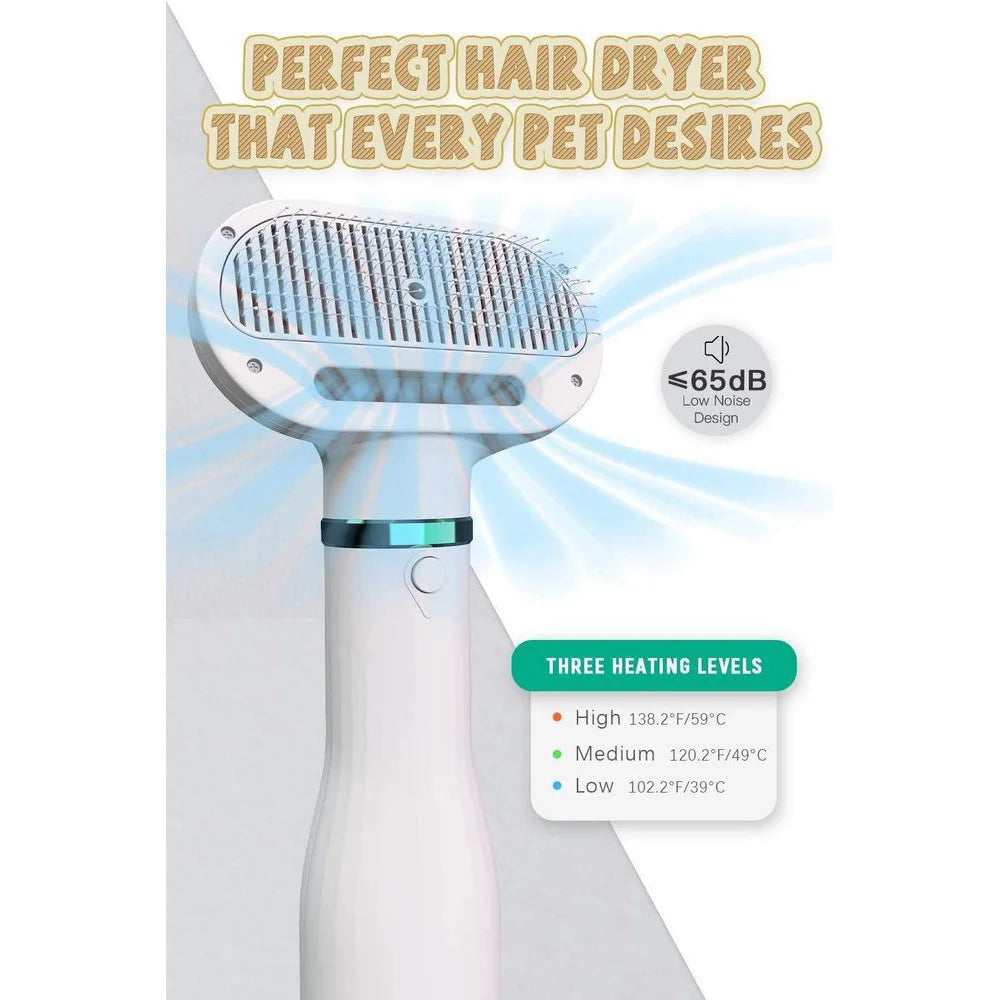 Pet Hair Dryer Dog Grooming Hair Dryer With Shaving Brush Adjustable Temperature Pet Hair Dryer Supplies