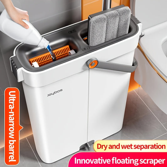 Joybos Mop and Bucket Set with Drying Rack, Suitable for Home Use, Flat Mop and Bucket Set with Washable Microfiber Pad, Wet/Dry Mop for All Floor Types and Windows, Floor Cleaner, Cleaning Supplies, Cleaning Tools, Holiday C